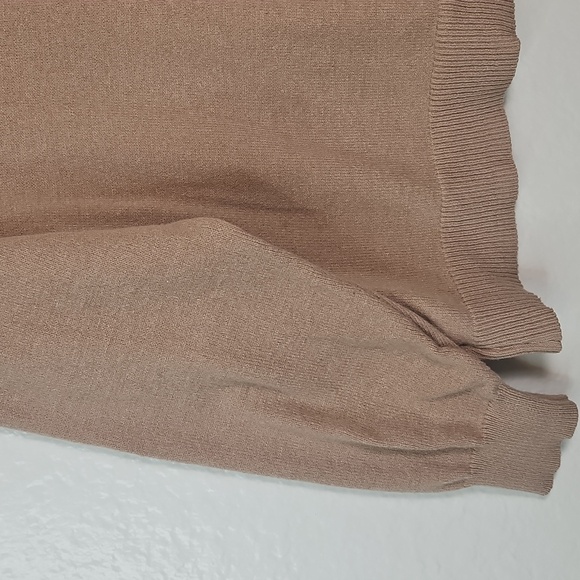 iKnit Pearl Embellished Tan Sweater (XL) Cozy Chic Pullover - Picture 9 of 11